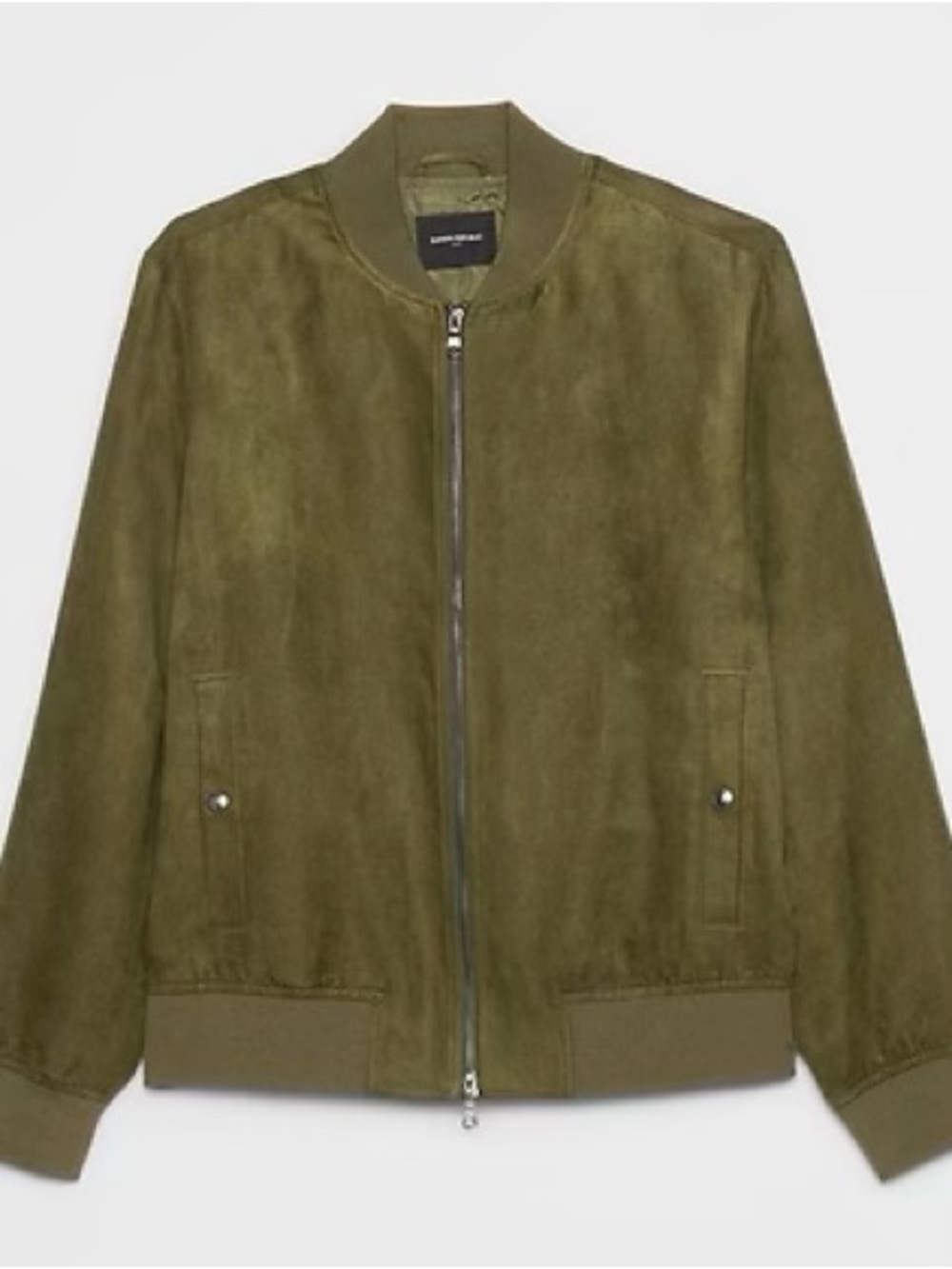 Banana Republic Factory Olive Vegan Suede Bomber Jacket